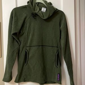 Melanzana Micro Grid Hoodie in Thyme